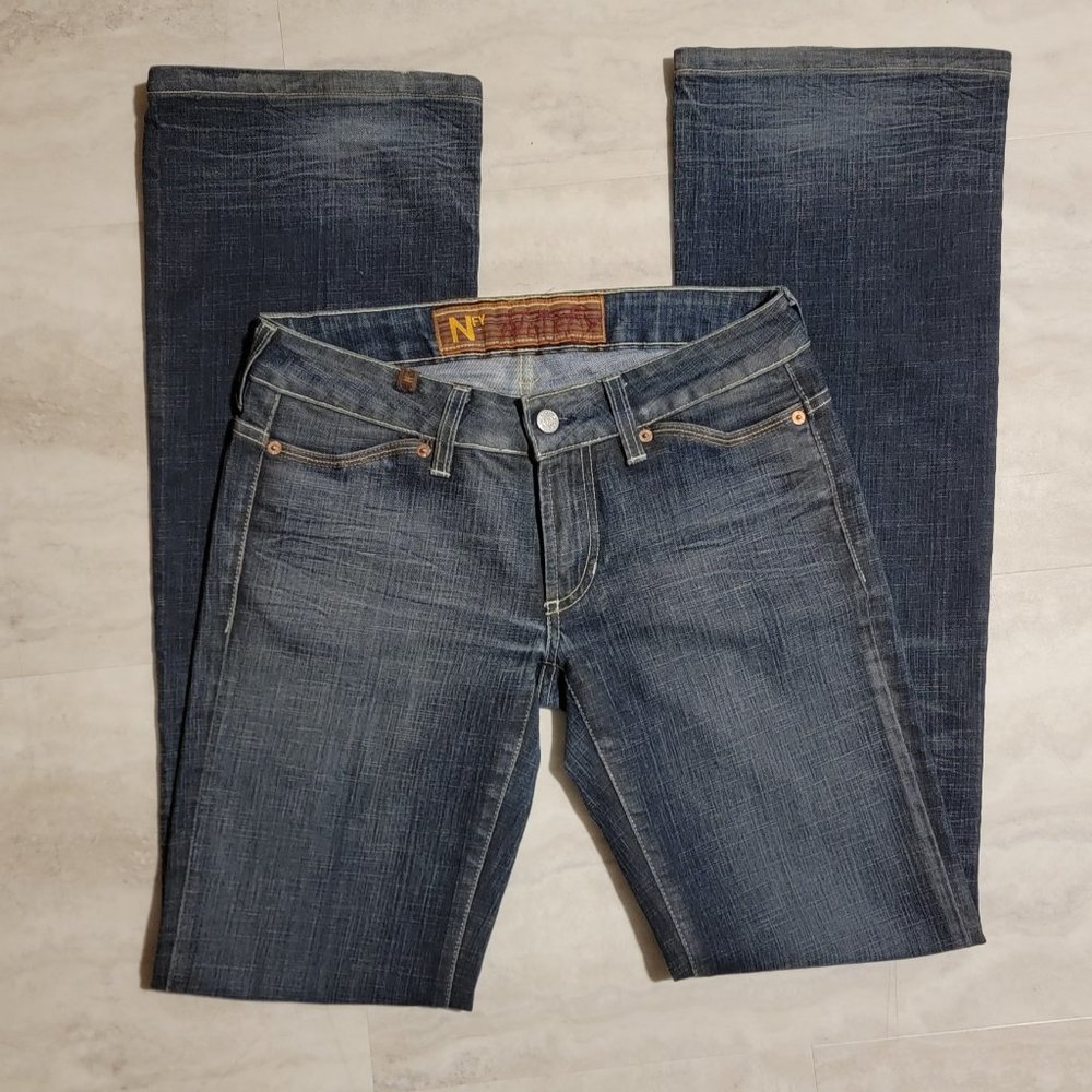Notify Womens Blue Dark Wash Boot Cut Jeans 28 x 42
